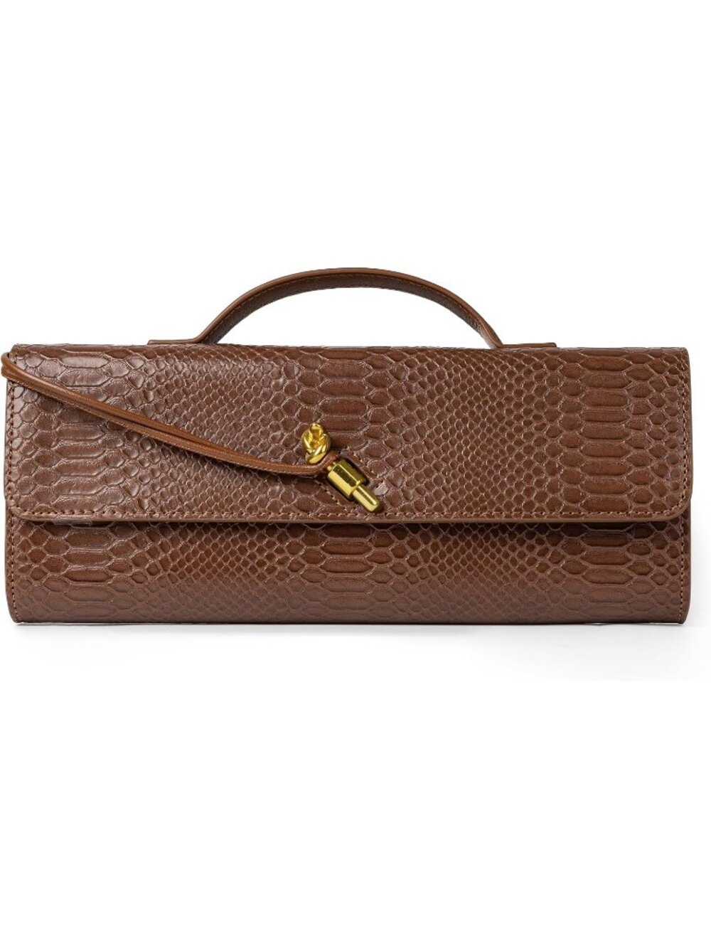 Womens Syrup Brown Leather Suede Clutch Purse Evening Crossbody Handbag